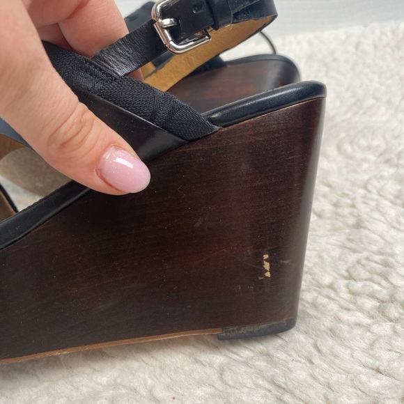 Coach Campbell Wedge Platform Logo Sandal Sz 6 Casual Simmer Classic Comfort - Picture 6 of 15